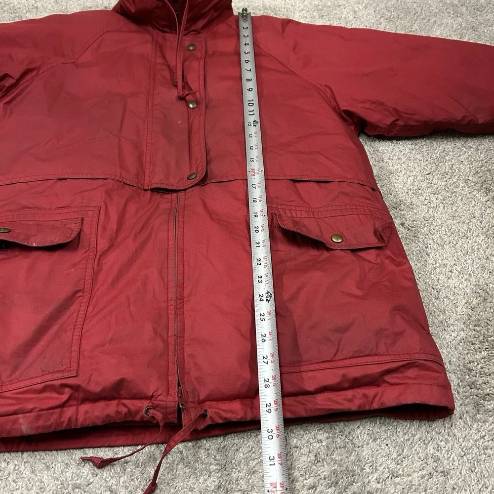 Vintage Eddie Bauer Goose Down Puffer Jacket Women's Large‎ Red Full Zip